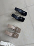 Women Square Open Toe Slid On Heel